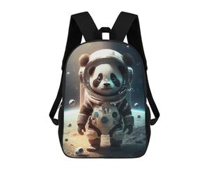 Sinyumoney Golden White Wolf Mochila Escolar Para Niños Impreso En 3D, Ideal Para Viajes Y Lecturas, Para Niños Y Estudiantes De Primaria, Astronaut Space Panda Bear, 17"