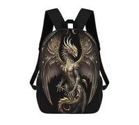 sinyumoney Golden Winged Dragon Artwork-1 Mochila Escolar Infantil De Moda Informal Mochilas Infantiles Impresas En 3D Mochila Grande Para Niño 17inch