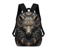 sinyumoney Golden Wolf Sun God Art Mochilas Infantiles Impresas En 3D De 17 Pulgadas. Mochila Escolar Informal Impresa En 3D Para Niños De Primaria Y Secundaria.