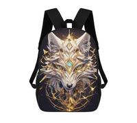 sinyumoney Golden Wolf with Turquoise Gem Mochila Escolar Infantil Impresa En 3D Para Niños, Mochila De Viaje De Alta Capacidad, Mochilas Para Libros De 17 Pulgadas Para Niños