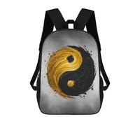 sinyumoney Golden Yin-Yang Energy Mochila Escolar Mochila Para Niños Impresa En 3D Mochilas Infantiles Para Niños Y Niñas Mochilas Escolares Mochilas De Viaje Para Niños 17inch