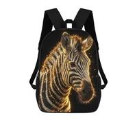 sinyumoney Golden Zebra Portrait on Black Background Mochila Escolar, De Viaje, Universitaria, Para El Campus, Para Actividades Al Aire Libre Y Deportes 17inch