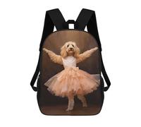 sinyumoney Goldendoodle Ballerina Mochilas Para Niños 17inch Mochila Escolar Mochila Escolar Impresa En 3D Para Niños De Primaria Y Secundaria