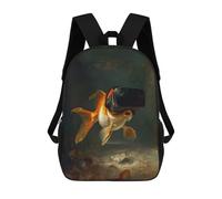 sinyumoney Goldfish in VR Mochila Escolar Para Niñas Y Niños, Mochilas De Gran Capacidad, Mochilas Ligeras Para Niños Y Estudiantes 17inch