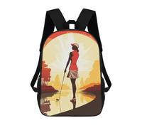 sinyumoney Golf Girl Mochila Escolar Infantil Impresa En 3D 17inch Mochilas Escolares Para Niños, Estilo Casual Y Moderno, Mochilas De Viaje De Alta Capacidad