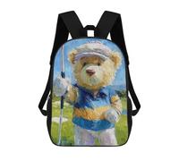 sinyumoney Golfing Teddy Bear Art Print Mochila Escolar Ligera Para Aeropuerto Y Universidad Para Estudiantes. Mochila Para La Escuela/trabajo/viajes 17inch