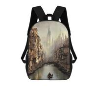 sinyumoney Gondolas in Venice Mochilas De Moda Impresas En 3D 17inch Mochila Escolar Informal Para Niños De Primaria Y Secundaria