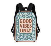 sinyumoney Good Vibes Only Floral Art 17inch Mochilas Escolares Impresas En 3D, Mochilas Escolares De Moda Para Niños De Primaria Y Secundaria