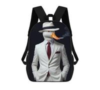 sinyumoney Goose Duck in White Suit Mochila Escolar Para Niños, Mochila Escolar Impresa En 3D Para Estudiantes De Primaria Y Secundaria 17inch