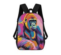 sinyumoney Gorilla Abstract Flat Mochilas Para Niños Mochila Escolar Mochila Escolar Impresa En 3D Para Niños Estudiantes De Primaria Y Secundaria 17inch