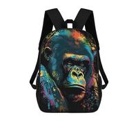 sinyumoney Gorilla Art Style 1 Mochilas Impresas En 3D Para Niños, Mochila Escolar, Mochila Informal Para Exteriores, Mochila Informal De Moda Para Niños, Lindas Bolsas De Viaje 17inch