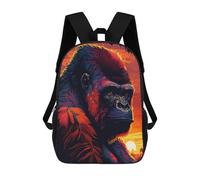 sinyumoney Gorilla Art Style 5 Mochila Escolar Para Niños Mochila Escolar Impresa En 3D Mochila Escolar De Moda Para Niños De Primaria Y Secundaria 17inch