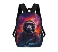 sinyumoney Gorilla Astronaut in Space Mochila Escolar Infantil De 17 Pulgadas, Impresa En 3D, Estilo Casual, Para Niños, Ideal Para Viajes, Como Mochila Escolar O Para Llevar Libros.