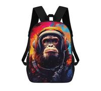 sinyumoney Gorilla Astronaut Space Suit Mochila Escolar Infantil De 17 Pulgadas, Mochila Escolar Impresa En 3D Para Niños De Primaria Y Secundaria