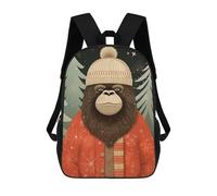 sinyumoney Gorilla Christmas Art Mochila Escolar Para Niñas Mochila Impermeable Mochila Informal De Día Mochila Ligera Para Niño Y Niña Mochila Escolar 17inch