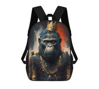 sinyumoney Gorilla Fantasy Genre Mochila, Mochila Escolar Impresa En 3D, Bolsa Para El Almuerzo Escolar, Mochila De Viaje, Mochila Para Amigos, Mochila Escolar Para Niñas Y Niños 17inch