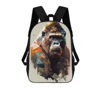 sinyumoney Gorilla Geometric Art Mochila Infantil Para Niñas Y Niños, Mochila De Día, Escuela Primaria, Perfecta Para La Vuelta Al Cole O Educación Física, Regalos Y Viajes 17inch