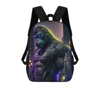 sinyumoney Gorilla in Neon Cityscape Mochila Escolar Mochila Para Niños Impresa En 3D Mochilas Infantiles Para Niños Y Niñas Mochilas Escolares Mochilas De Viaje Para Niños 17inch