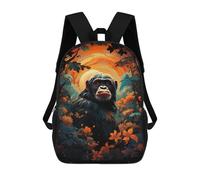 sinyumoney Gorilla in Tropical Jungle Mochila Escolar Infantil Impresa En 3D Para Niños, Mochila De Viaje De Alta Capacidad, Mochilas Para Libros De 17 Pulgadas Para Niños