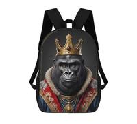 sinyumoney Gorilla King Mochilas Infantiles Mochila Escolar Mochila Impresa En 3D Para Niños Mochilas De Viaje Bolsas Para Libros Mochila Escolar Para Niños 17inch