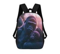 sinyumoney Gorilla Mother And Baby Mochila Escolar Infantil Estampada Para Adultos Y Niños, Mochila De Viaje Para El Día A Día 17inch