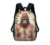 sinyumoney Gorilla Portrait Xmas Mochilas Para Niños Mochila Escolar Mochila Escolar Impresa En 3D Para Niños Estudiantes De Primaria Y Secundaria 17inch