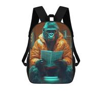 sinyumoney Gorilla Reading on Toilet Mochilas Impresas En 3D Para Niños, Mochila Escolar, Mochila Informal Para Exteriores, Mochila Informal De Moda Para Niños, Lindas Bolsas De Viaje 17inch