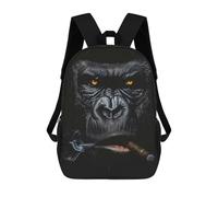 sinyumoney Gorilla Smoking Cigar Mochila Escolar Infantil Impresa En 3D Para Niños, Mochila De Viaje De Alta Capacidad, Bolsas Para Libros, Mochila Escolar Infantil 17inch
