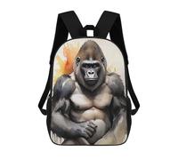 sinyumoney Gorilla Watercolor Art Mochilas Para Niños Mochila Escolar Mochila Escolar Impresa En 3D Para Niños Estudiantes De Primaria Y Secundaria 17inch