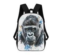 sinyumoney Gorilla Watercolor Portrait Mochilas Para Niños Y Estudiantes, Mochilas Escolares Impresas En 3D, Mochilas Para Estudiantes De Primaria Y Secundaria Para Niños Y Niñas 17inch