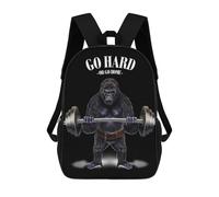 sinyumoney Gorilla Weightlifting Mochilas Infantiles Mochila Escolar Impresa En 3D Para Niños Mochilas De Viaje Bolsas Para Libros Para Niños 17inch Mochila Escolar