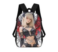 sinyumoney Gothic Angel with Red Wings Gaming Mochila Escolar Ligera E Informal Para Adolescentes, Niños, Mujeres Y Hombres 17inch