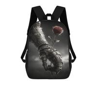 sinyumoney Gothic Armor Holding Rose Mochilas Escolares Mochila Escolar Ligera Mochila De Día Mochila Escolar Para La Universidad Para Niños/Niñas/Adolescentes 17inch