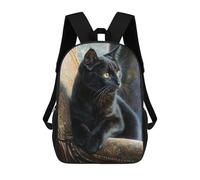 sinyumoney Gothic Black Cat Art Print Mochila Escolar Para Secundaria, Mochila Informal Para Niñas Y Adolescentes 17inch