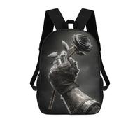 sinyumoney Gothic Black Rose Armor Hand Mochila Escolar, Bolso De Negocios, Bolso Para Portátil Resistente Para Niñas Y Adolescentes 17inch