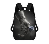 sinyumoney Gothic Blue Rose Armor Hand Mochila Escolar Infantil De 17 Pulgadas, Impresa En 3D, Estilo Casual, Para Niños, Ideal Para Viajes, Como Mochila Escolar O Para Llevar Libros.