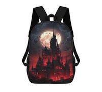sinyumoney Gothic Castle with Full Moon-1 Mochila Escolar/para Ordenador Portátil Para Colegio/trabajo/viajes Para Camping, Aventuras Al Aire Libre Y Viajes Diarios 17inch