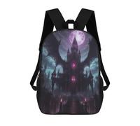 sinyumoney Gothic Castle with Wings Mochila Escolar Para Niñas Mochila Impermeable Mochila Informal De Día Mochila Ligera Para Niño Y Niña Mochila Escolar 17inch