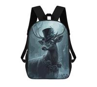 sinyumoney Gothic Deer with Top Hat Mochila Escolar Para Niñas Mochila Impermeable Mochila Informal De Día Mochila Ligera Para Niño Y Niña Mochila Escolar 17inch