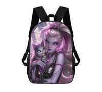 sinyumoney Gothic Fairy Queen with Cat Mochilas Escolares Para La Escuela Secundaria, Preparatoria, Universidad Y Viajes Para Hombres, Mujeres Y Adolescentes 17inch