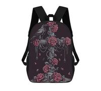 sinyumoney Gothic Raven And Roses Cross Mochila Infantil, Mochila Escolar De Gran Capacidad Para Estudiantes, Mochila Para Libros, Mochila Para Niños, Niñas, Adultos Y Adolescentes 17inch