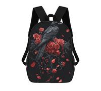 sinyumoney Gothic Raven And Roses on Gothic Cross Mochilas Informales Para Niños, Mochila Escolar Para Adolescentes, Niñas Y Niños, Mochilas Para Libros 17inch