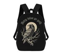 sinyumoney Gothic Raven Fairy Tales Illustration Mochila Escolar De Moda Para Papelería, Impermeable, Informal, Para El Campus, Actividades Al Aire Libre, Viajes Y Deportes 17inch