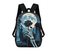 sinyumoney Gothic Rose in Graveyard Mochilas Para Niños Mochila Escolar Mochila Escolar Impresa En 3D Para Niños Estudiantes De Primaria Y Secundaria 17inch