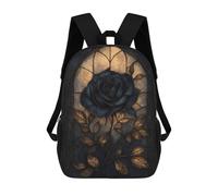 sinyumoney Gothic Rose Stained Glass Mochilas Escolares Para Ordenador Para El Colegio/trabajo/viajes Para Niñas, Niños Y Adolescentes 17inch
