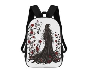 sinyumoney Gothic Rose Woman Mochila Escolar Grande Resistente Al Agua Para Portátil Para Adolescentes, Niñas, Niños, Mujeres Y Hombres 17inch