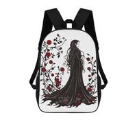 sinyumoney Gothic Rose Woman Mochila Infantil Para Niñas Y Niños, Mochila De Día, Escuela Primaria, Perfecta Para La Vuelta Al Cole O Educación Física, Regalos Y Viajes 17inch