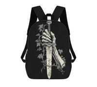 sinyumoney Gothic Skeleton Hand Holding Dagger Mochilas Escolares Impresas En 3D, Mochila Escolar Informal Para Niños, Mochila Escolar De Moda Para Estudiantes De Secundaria 17inch