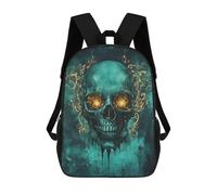 sinyumoney Gothic Skull Art Print-2 Mochila Escolar Resistente Al Agua Para Ordenador Portátil: Perfecta Para Viajes, Trabajo Y Uso Diario 17inch