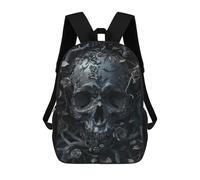 sinyumoney Gothic Skull with Roses Mochila Escolar Mochila Para Niños Impresa En 3D Mochilas Infantiles Para Niños Y Niñas Mochilas Escolares Mochilas De Viaje Para Niños 17inch
